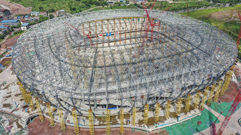 重慶竜興サッカースタジアム、本體工事終わる　２０２３年アジア杯で使用