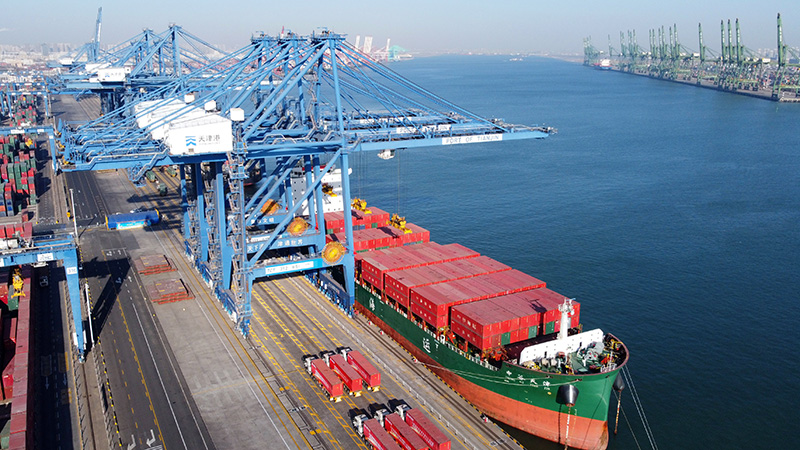 天津港、自動化ターミナルの建設が大きく進展