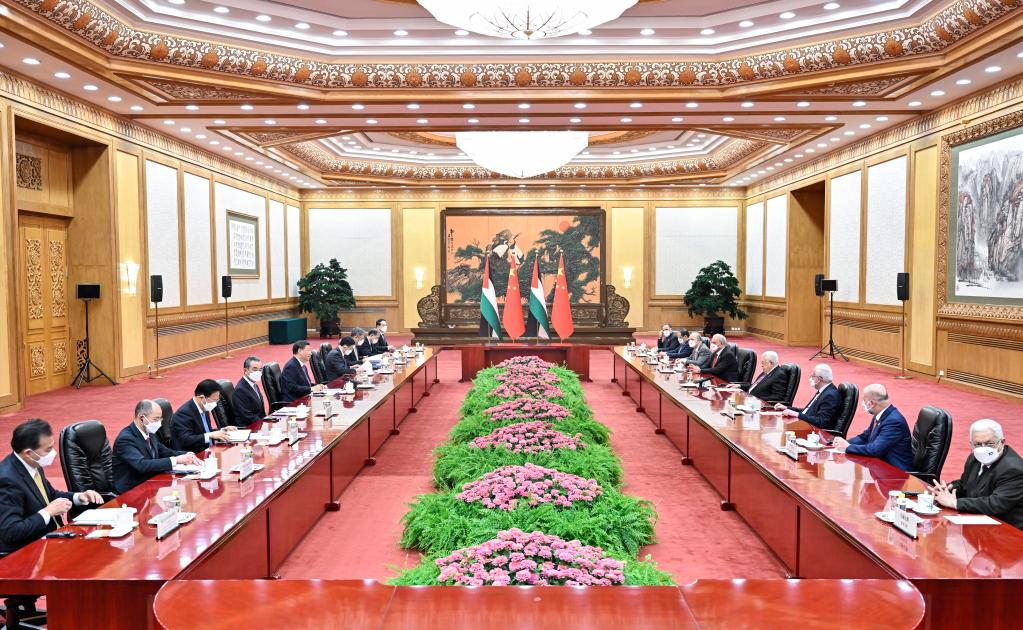 習近平主席、パレスチナ大統領と会談