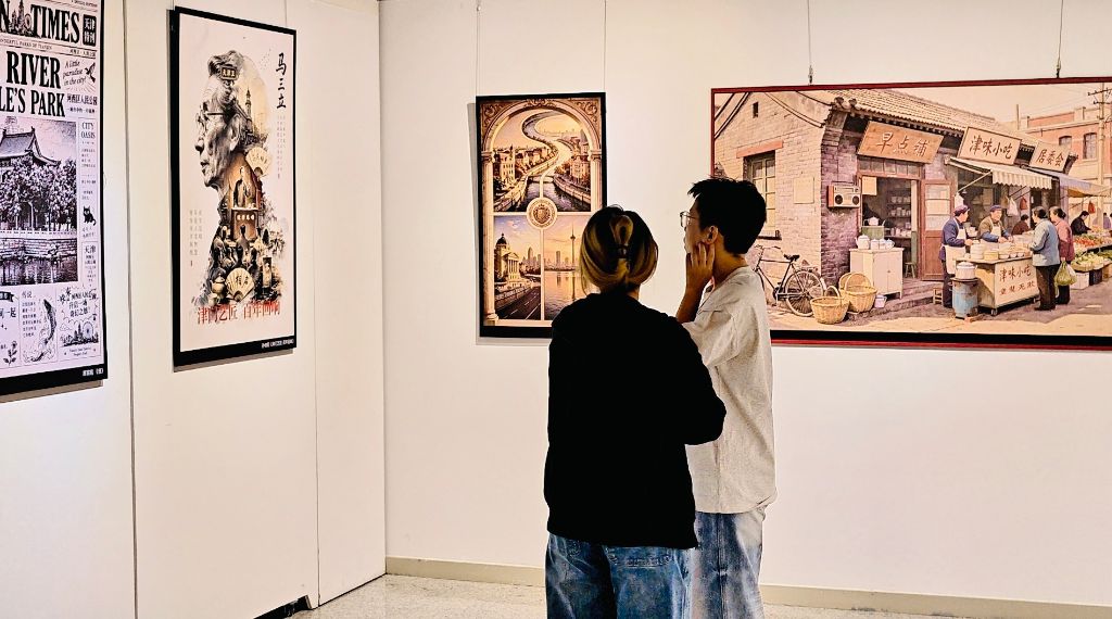 中国・天津で芸術展開幕 地域の魅力を描く作品多数